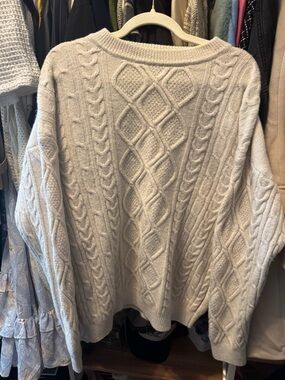 Aelfric Eden Cream Cable Knit Scoop Neck Rory Gilmore Sweater